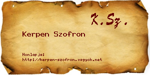 Kerpen Szofron névjegykártya